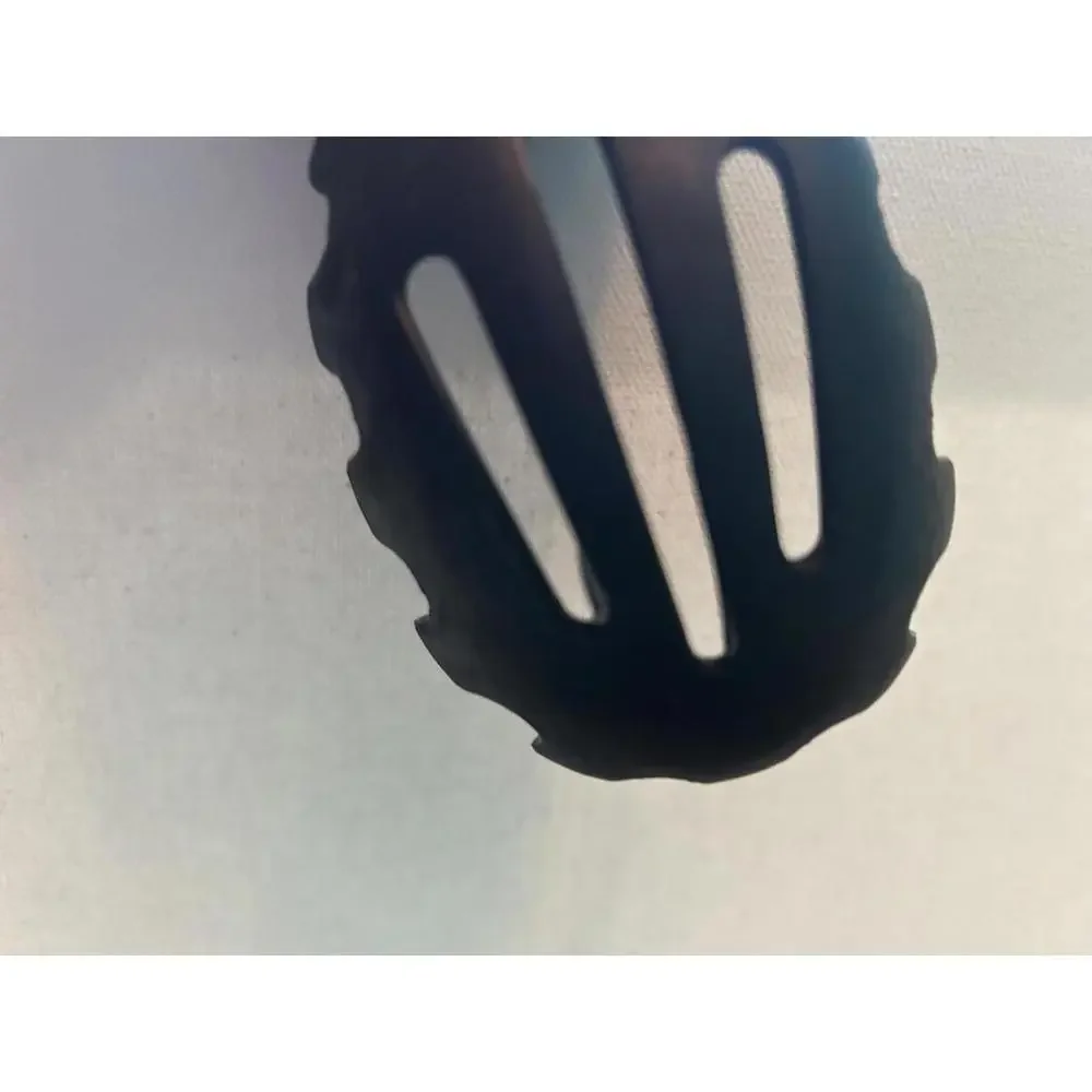 6 piece set of black silicone kitchen utensils with stainless steel handles
